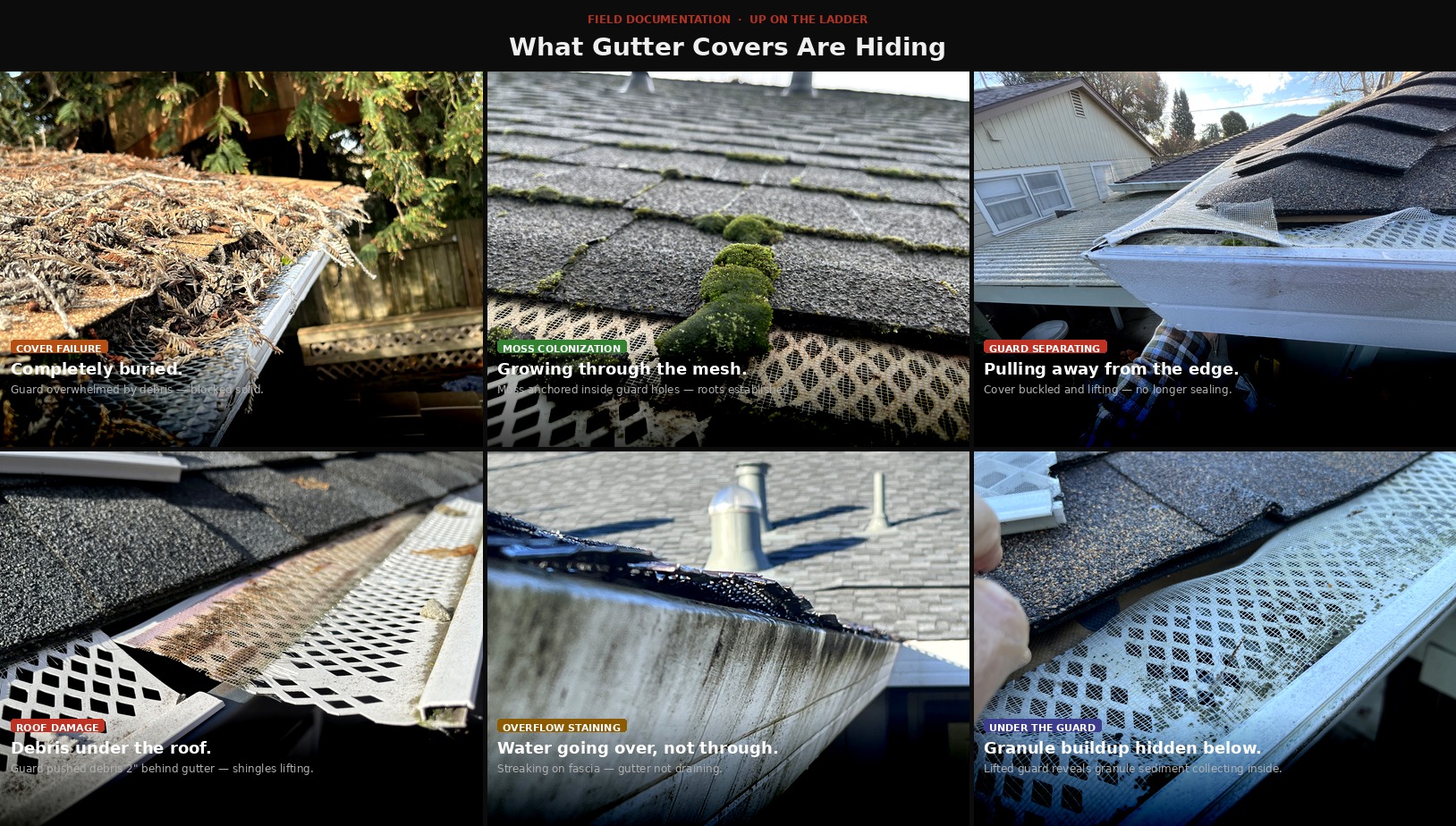 Gutter cover failures documented in the field